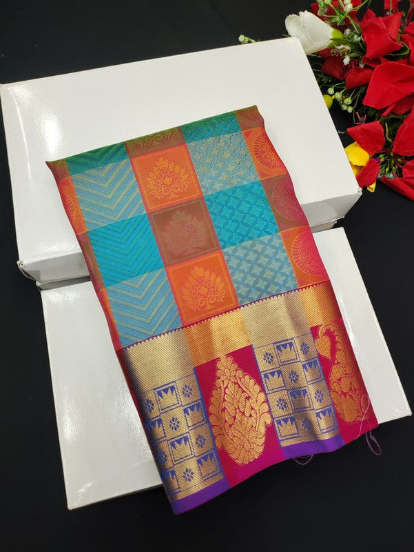 Take 5 Pure Semi Silk Sarees ₹4999 with Contrast Blouse for Festivals