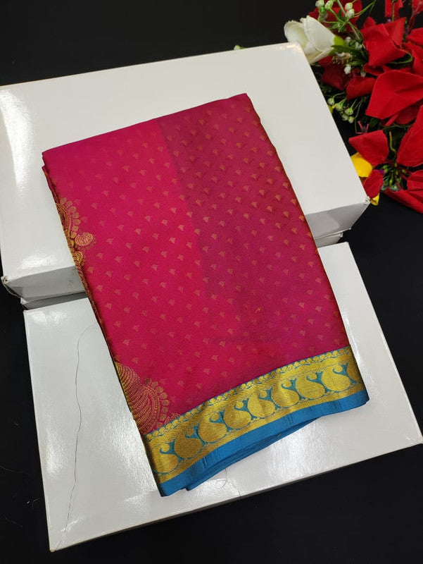Take 5 Pure Semi Silk Sarees ₹4999 with Contrast Blouse for Festivals
