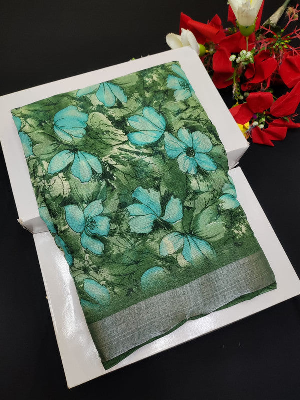 Soft Linen Aadi Offer printed saree for festive and office wear