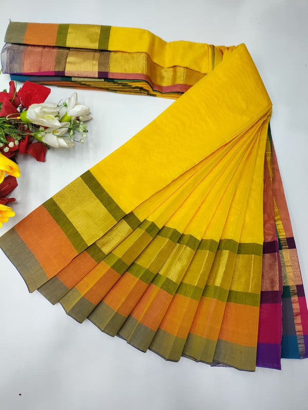 Plain Cotton Saree | Zari Border | PNC33 - Sri Sakthi Pugazh Tex PNC33 - Cotton