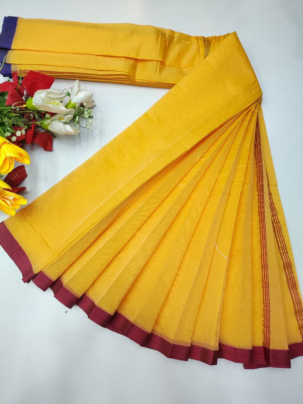 Plain Cotton Saree | Zari Border | PNC33 - Sri Sakthi Pugazh Tex PNC33 - Cotton