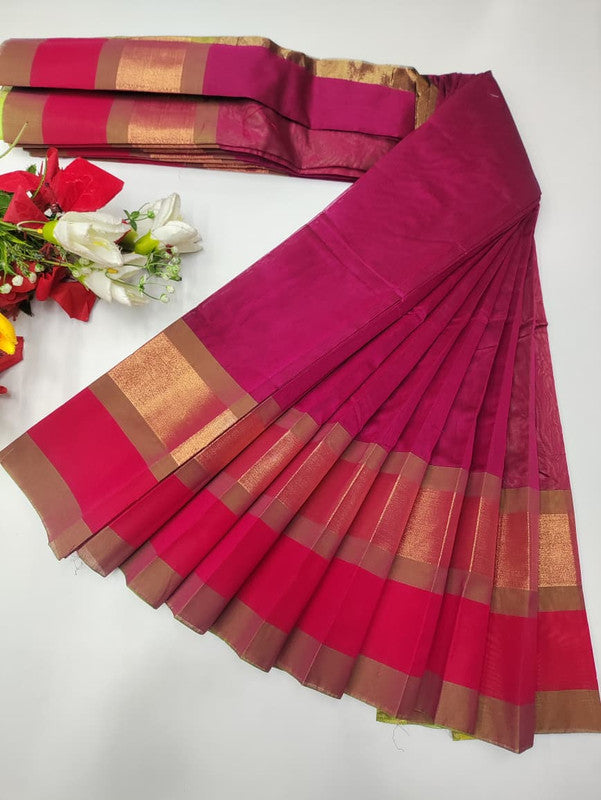 Plain Cotton Saree | Zari Border | PNC33 - Sri Sakthi Pugazh Tex PNC33 - Cotton