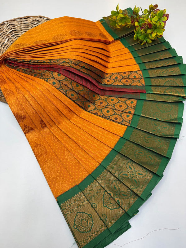 Premium Radhai Soft Silk Saree with elegant Zari work for wedding wear