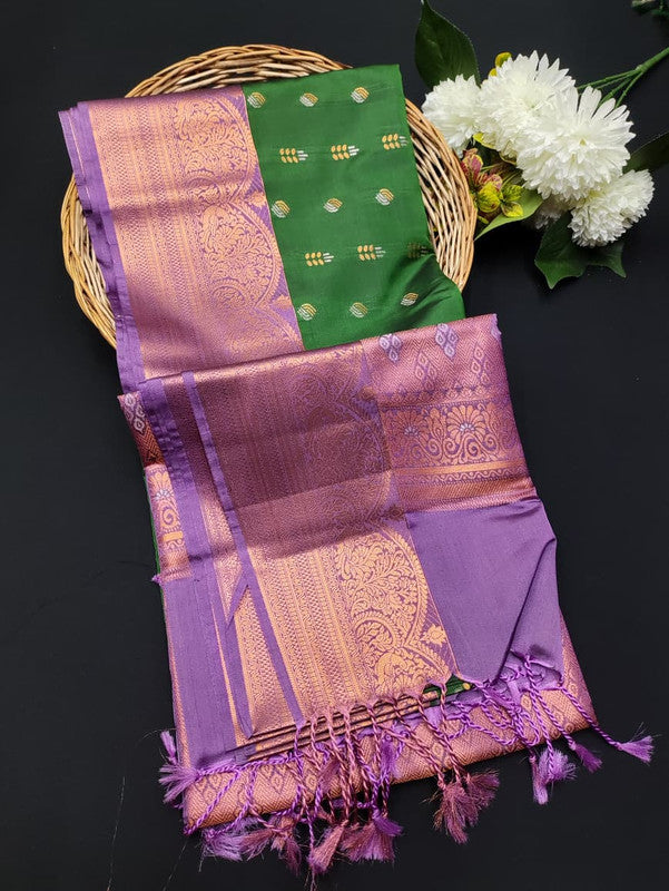Ramaniyam Luxury Soft Silk Zari Saree for wedding wear with contrast blouse