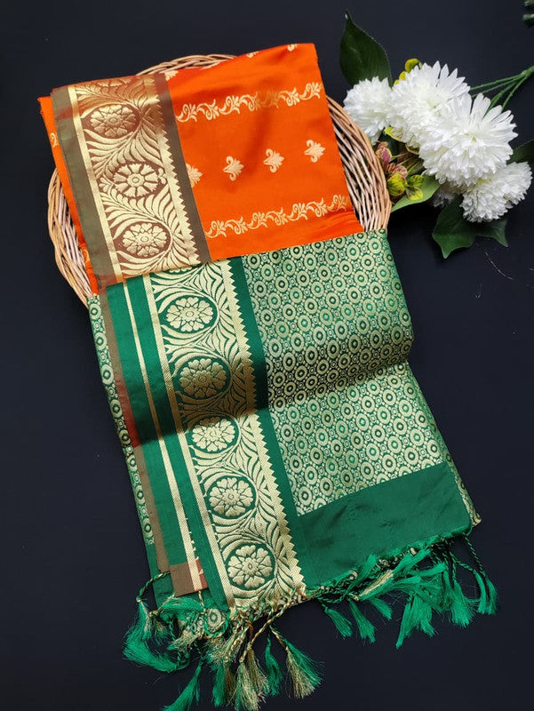 Ramaniyam Luxury Soft Silk Zari Saree for wedding wear with contrast blouse