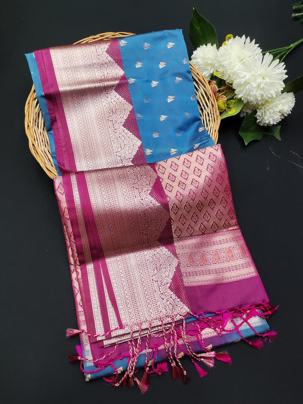 Ramaniyam Luxury Soft Silk Zari Saree for wedding wear with contrast blouse