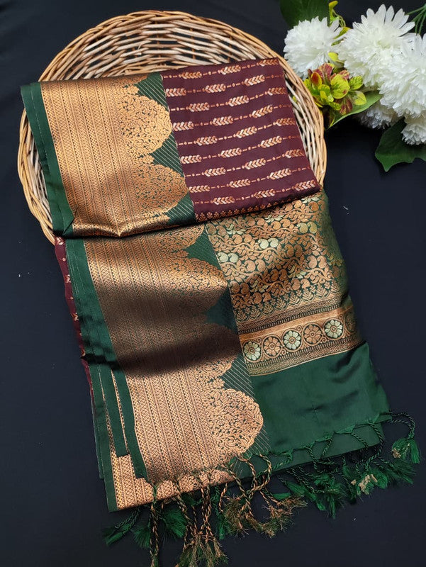 Ramaniyam Luxury Soft Silk Zari Saree for wedding wear with contrast blouse