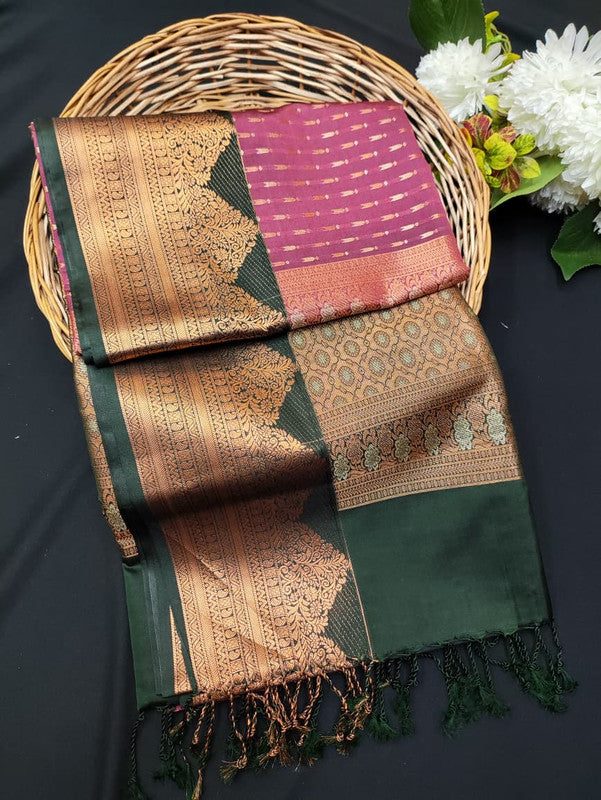 Ramaniyam Luxury Soft Silk Zari Saree for wedding wear with contrast blouse