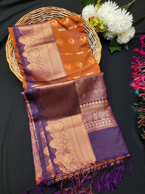 Ramaniyam Luxury Soft Silk Zari Saree for wedding wear with contrast blouse