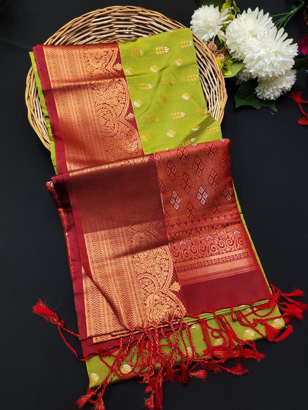 Ramaniyam Luxury Soft Silk Zari Saree for wedding wear with contrast blouse