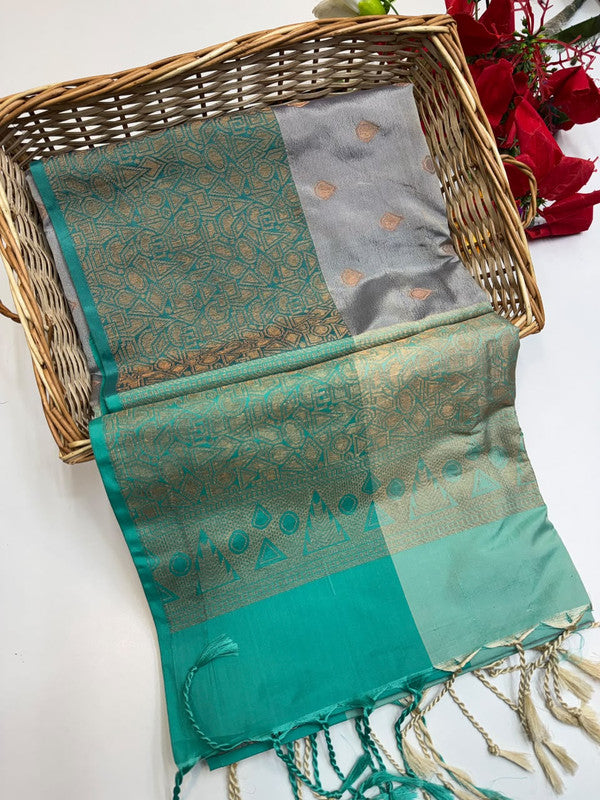 Ramaniyam Luxury Soft Silk Zari Saree for wedding wear with contrast blouse
