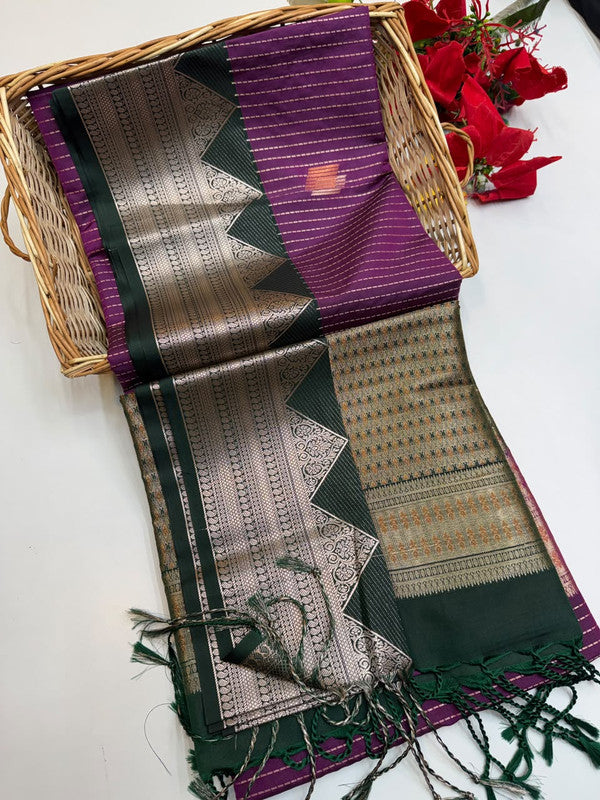 Ramaniyam Luxury Soft Silk Zari Saree for wedding wear with contrast blouse