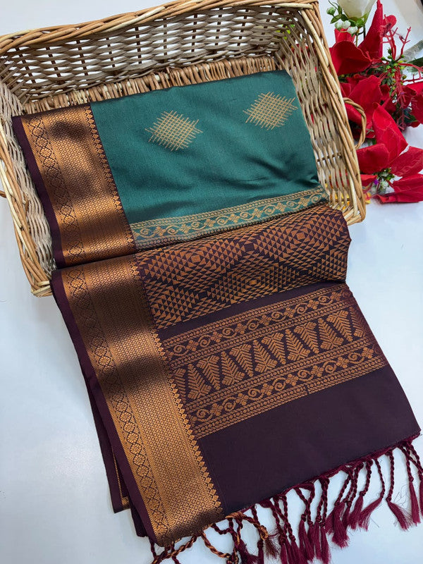 Ramaniyam Luxury Soft Silk Zari Saree for wedding wear with contrast blouse