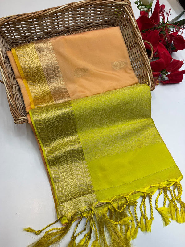 Ramaniyam Luxury Soft Silk Zari Saree for wedding wear with contrast blouse