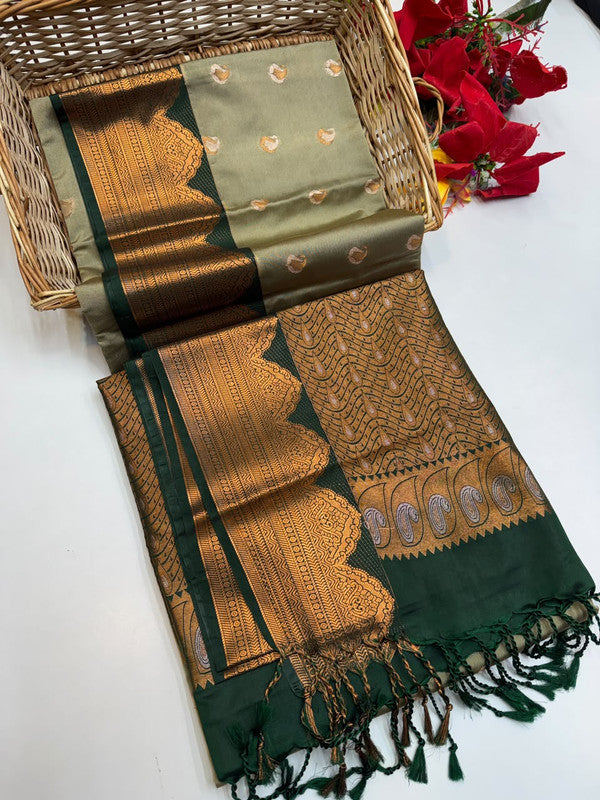 Ramaniyam Luxury Soft Silk Zari Saree for wedding wear with contrast blouse