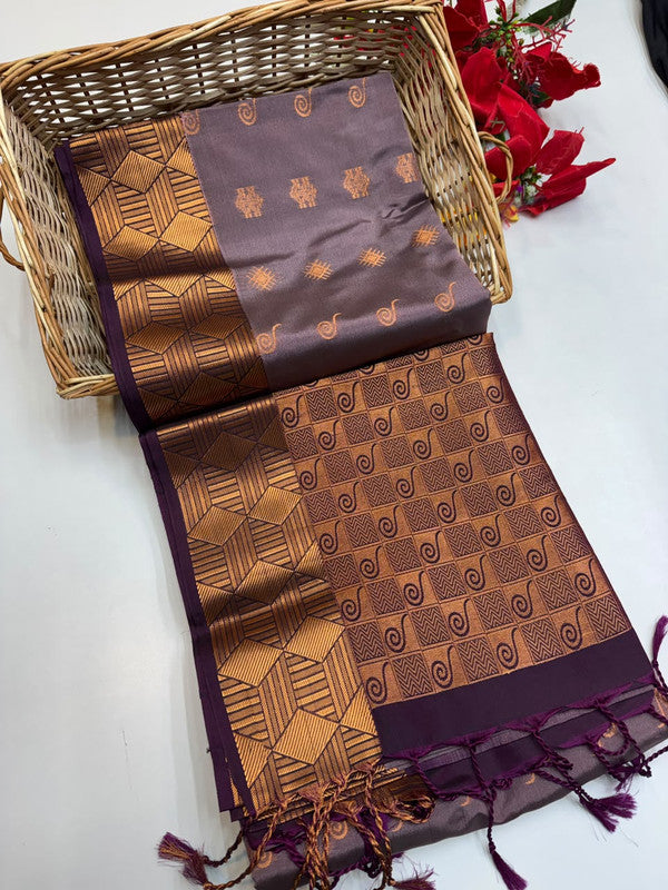 Ramaniyam Luxury Soft Silk Zari Saree for wedding wear with contrast blouse