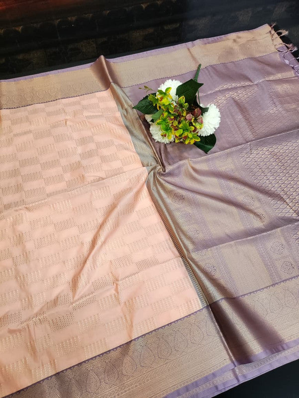 Semi Silk Saree with elegant zari work for wedding wear women