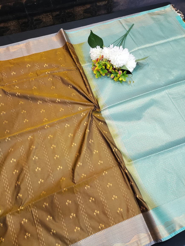 Semi Silk Saree with elegant zari work for wedding wear women
