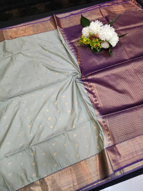 Semi Silk Saree with elegant zari work for wedding wear women