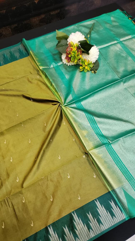 Semi Silk Saree with elegant zari work for wedding wear women