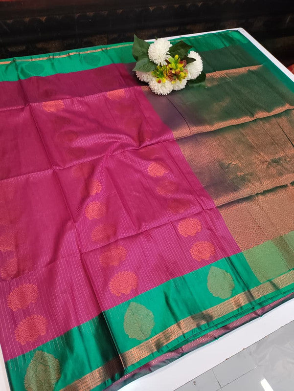 Elampillai Soft Silk Saree with elegant zari work for wedding wear