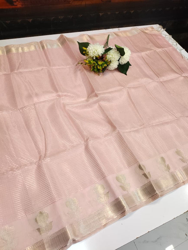 Banarasi Butta Checks Saree with premium zari work for wedding wear