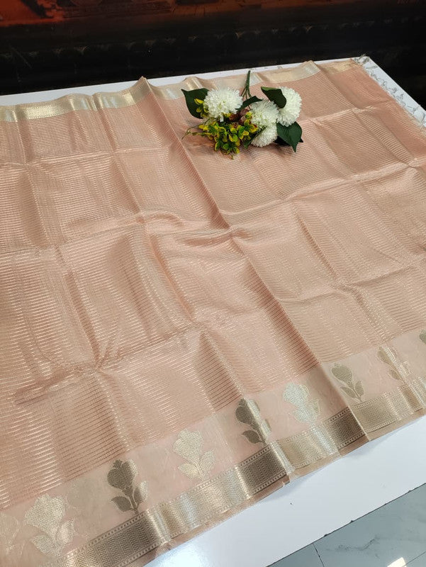 Banarasi Butta Checks Saree with premium zari work for wedding wear