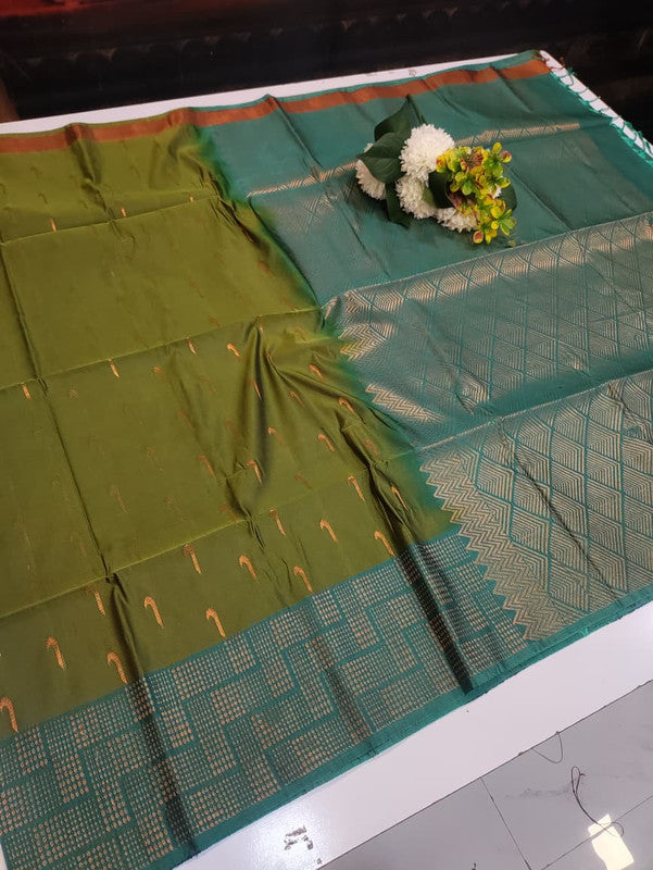 Semi Pure Art Silk Saree with elegant zari work for wedding wear