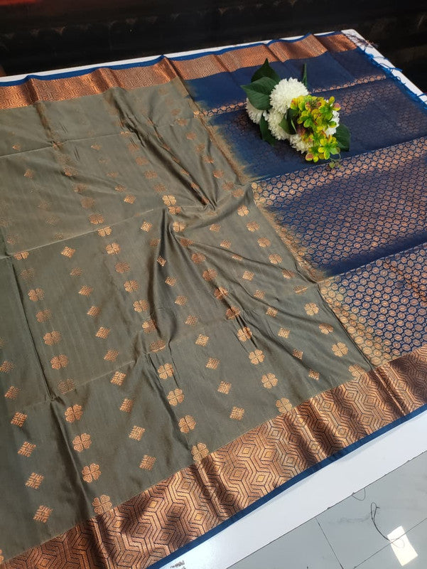 Semi Pure Art Silk Saree with elegant zari work for wedding wear