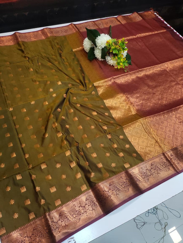 Semi Pure Art Silk Saree with elegant zari work for wedding wear