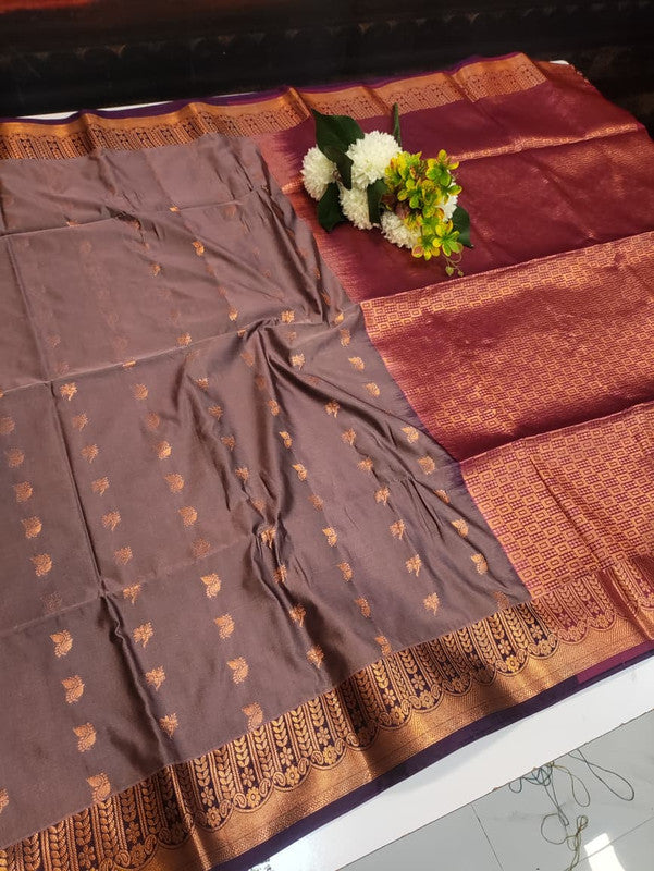 Semi Pure Art Silk Saree with elegant zari work for wedding wear