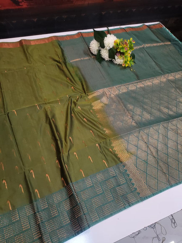 Semi Pure Art Silk Saree with elegant zari work for wedding wear