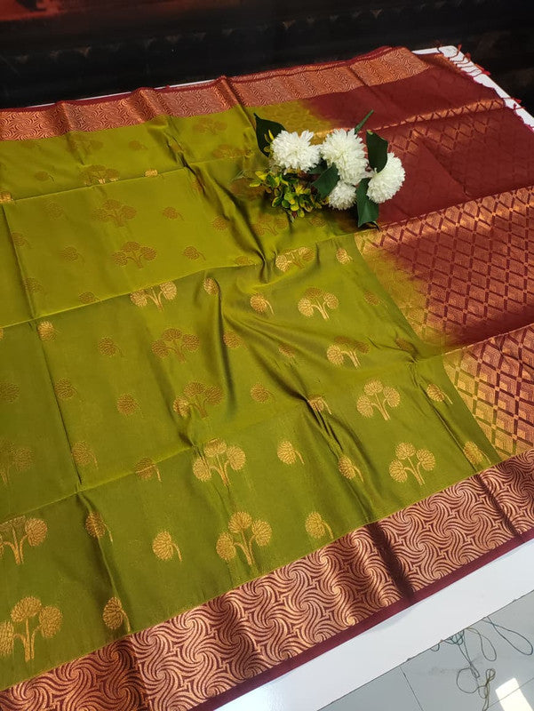 Semi Pure Art Silk Saree with elegant zari work for wedding wear