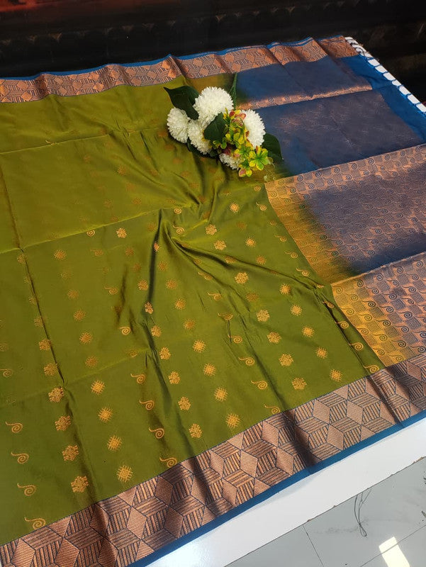 Semi Pure Art Silk Saree with elegant zari work for wedding wear