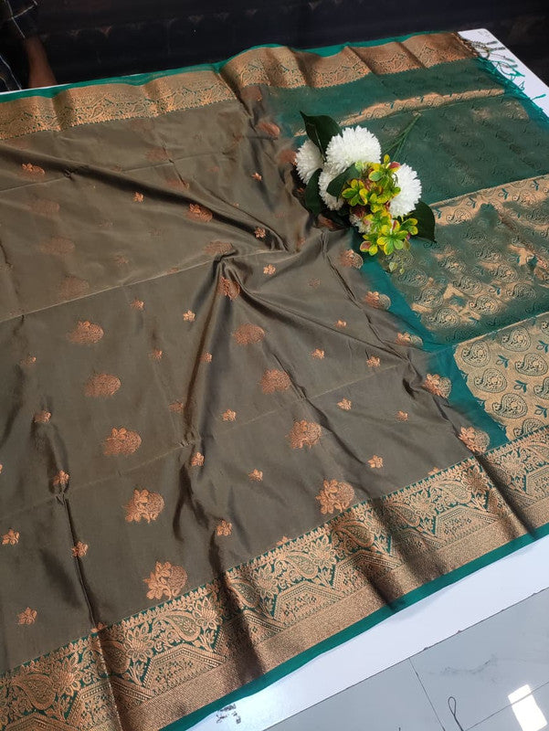 Semi Pure Art Silk Saree with elegant zari work for wedding wear