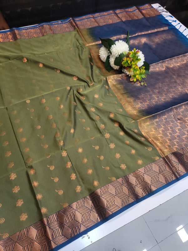 Semi Pure Art Silk Saree with elegant zari work for wedding wear