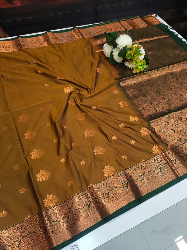 Semi Pure Art Silk Saree with elegant zari work for wedding wear