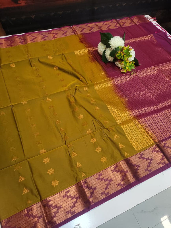 Semi Pure Art Silk Saree with elegant zari work for wedding wear