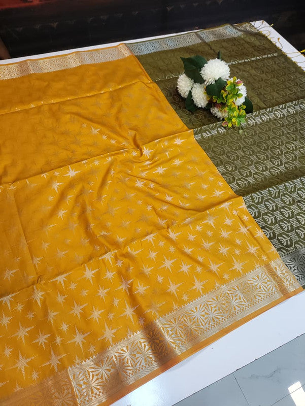 Semi Pure Art Silk Saree with elegant zari work for wedding wear