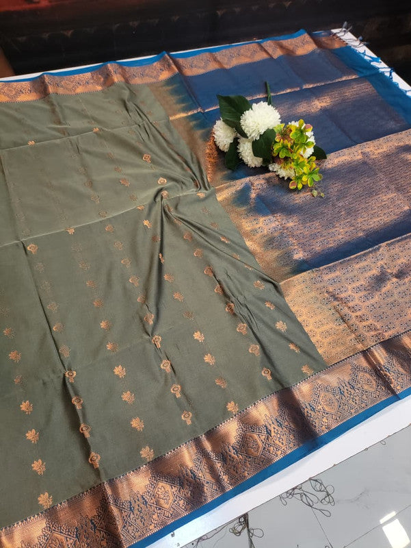 Semi Pure Art Silk Saree with elegant zari work for wedding wear