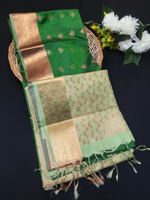 Semi Pure Art Silk Saree with elegant zari work for wedding wear
