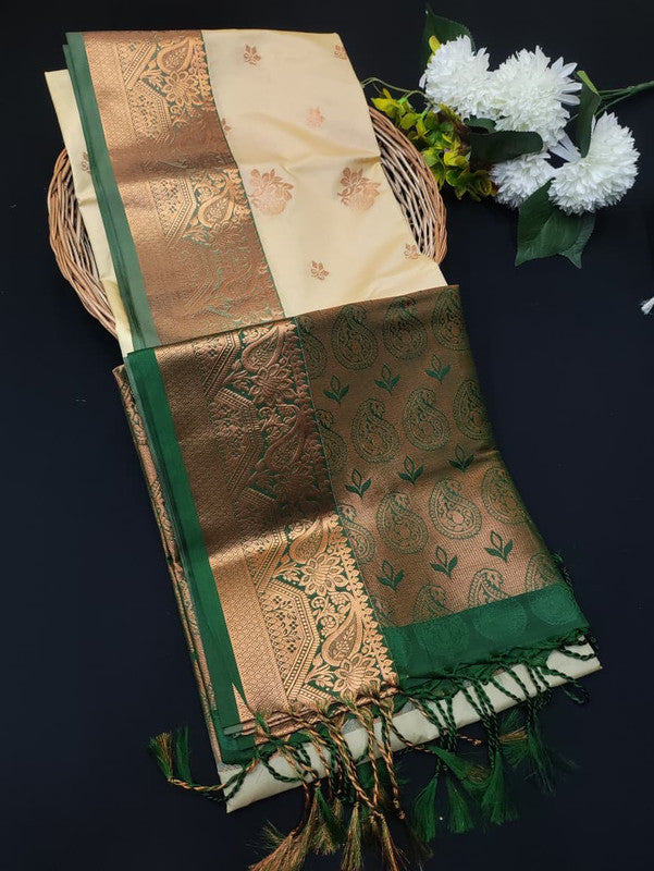 Semi Pure Art Silk Saree with elegant zari work for wedding wear