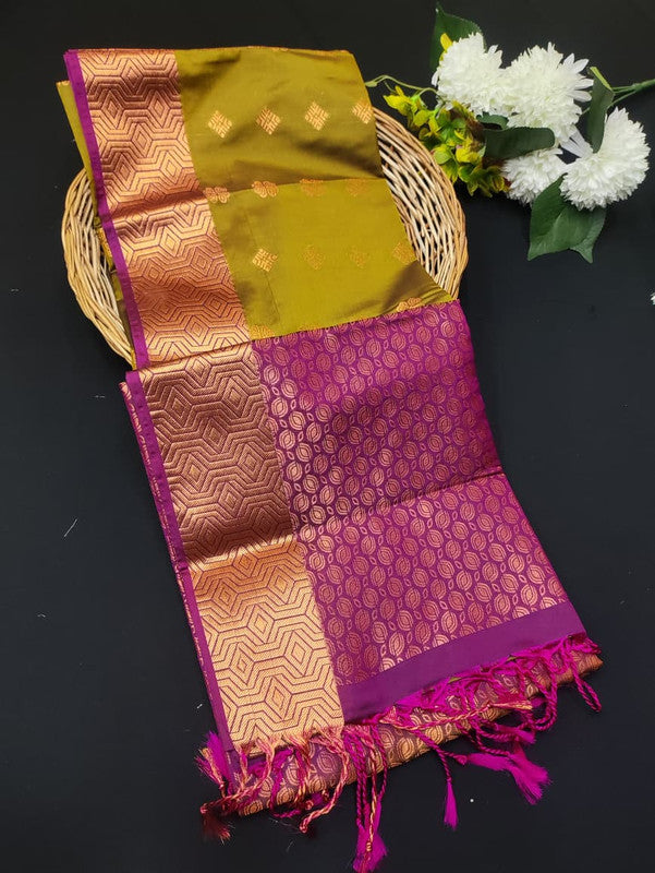 Semi Pure Art Silk Saree with elegant zari work for wedding wear
