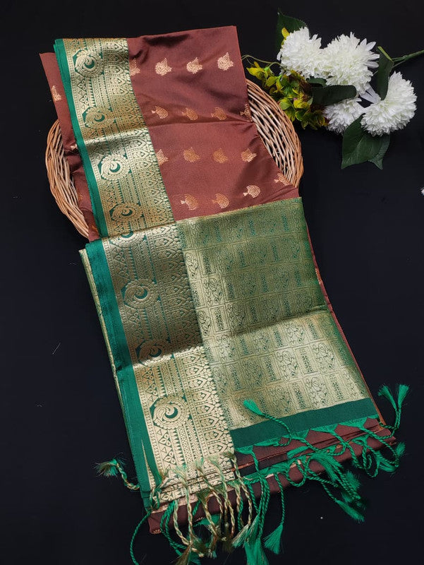 Semi Pure Art Silk Saree with elegant zari work for wedding wear