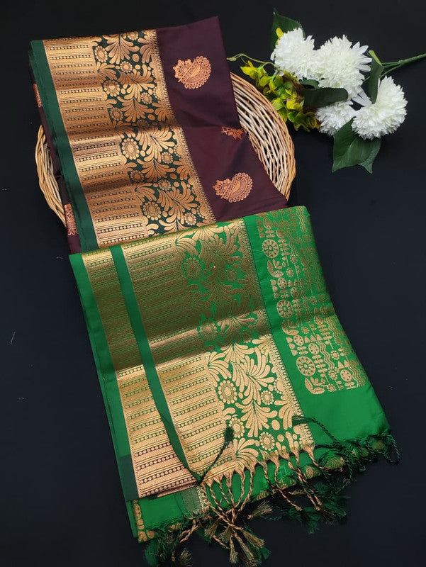 Semi Pure Art Silk Saree with elegant zari work for wedding wear