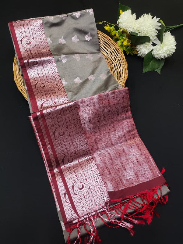 Semi Pure Art Silk Saree with elegant zari work for wedding wear