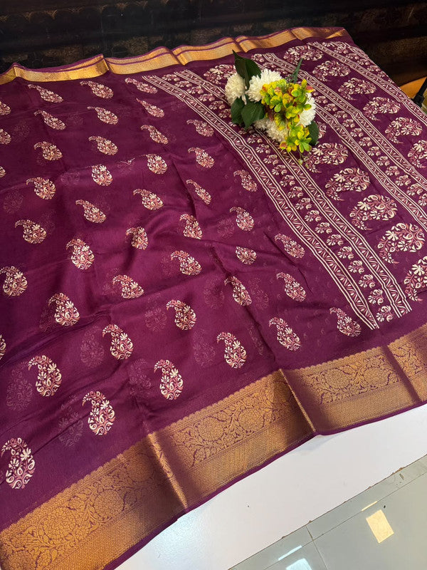 Galaxy Fancy Saree with Zari Dola work for wedding wear