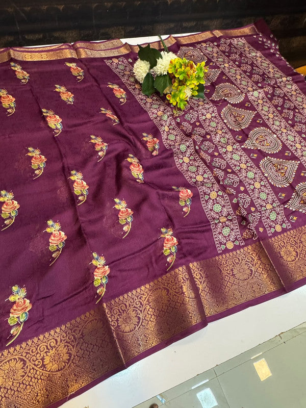Galaxy Fancy Saree with Zari Dola work for wedding wear