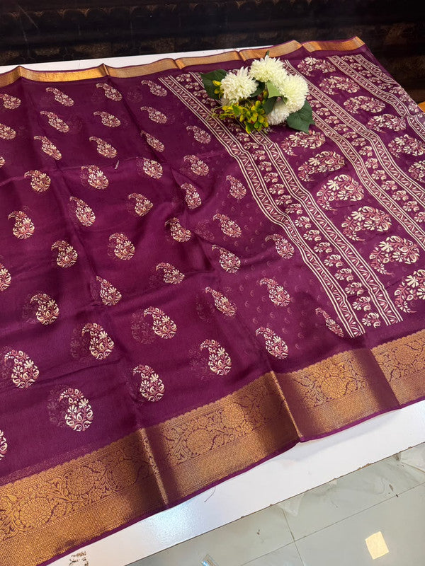 Galaxy Fancy Saree with Zari Dola work for wedding wear