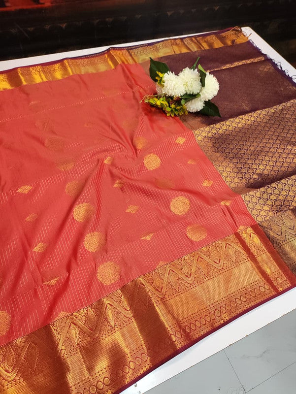 Artificial Naar Pattu Zari Saree with Contrast Blouse for Wedding Wear